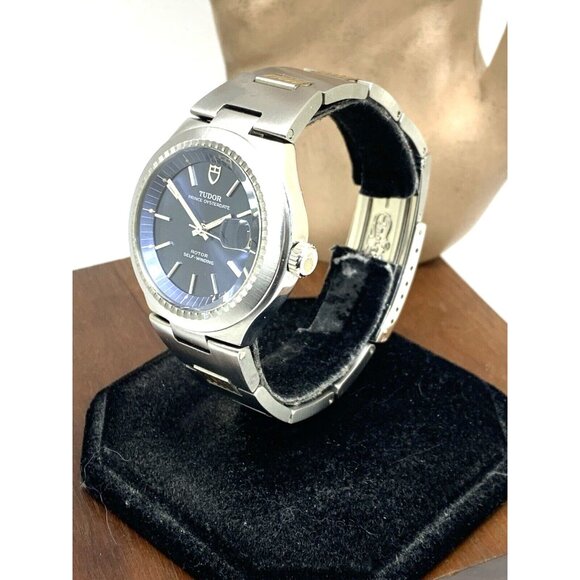 Tudor Mens Watch 9101/0 Vintage Prince Oysterdate Swiss Automatic Blue Dial 38mm - Picture 2 of 15
